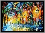 Spacer, Park, Po Deszczu, Leonid, Afremov