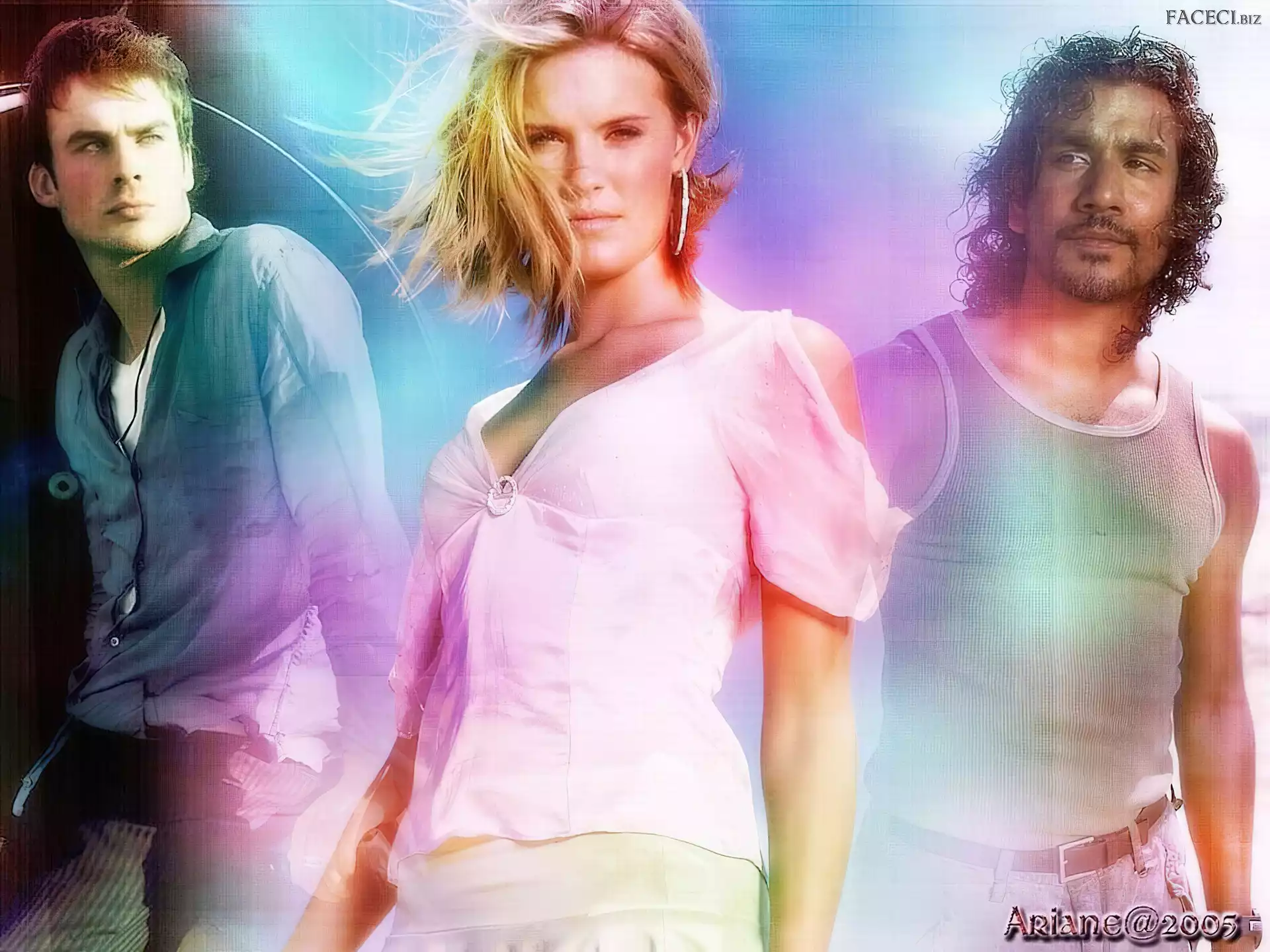 Ian Somerhalder, Zagubieni, Serial, Lost, Naveen Andrews, Maggie Grace