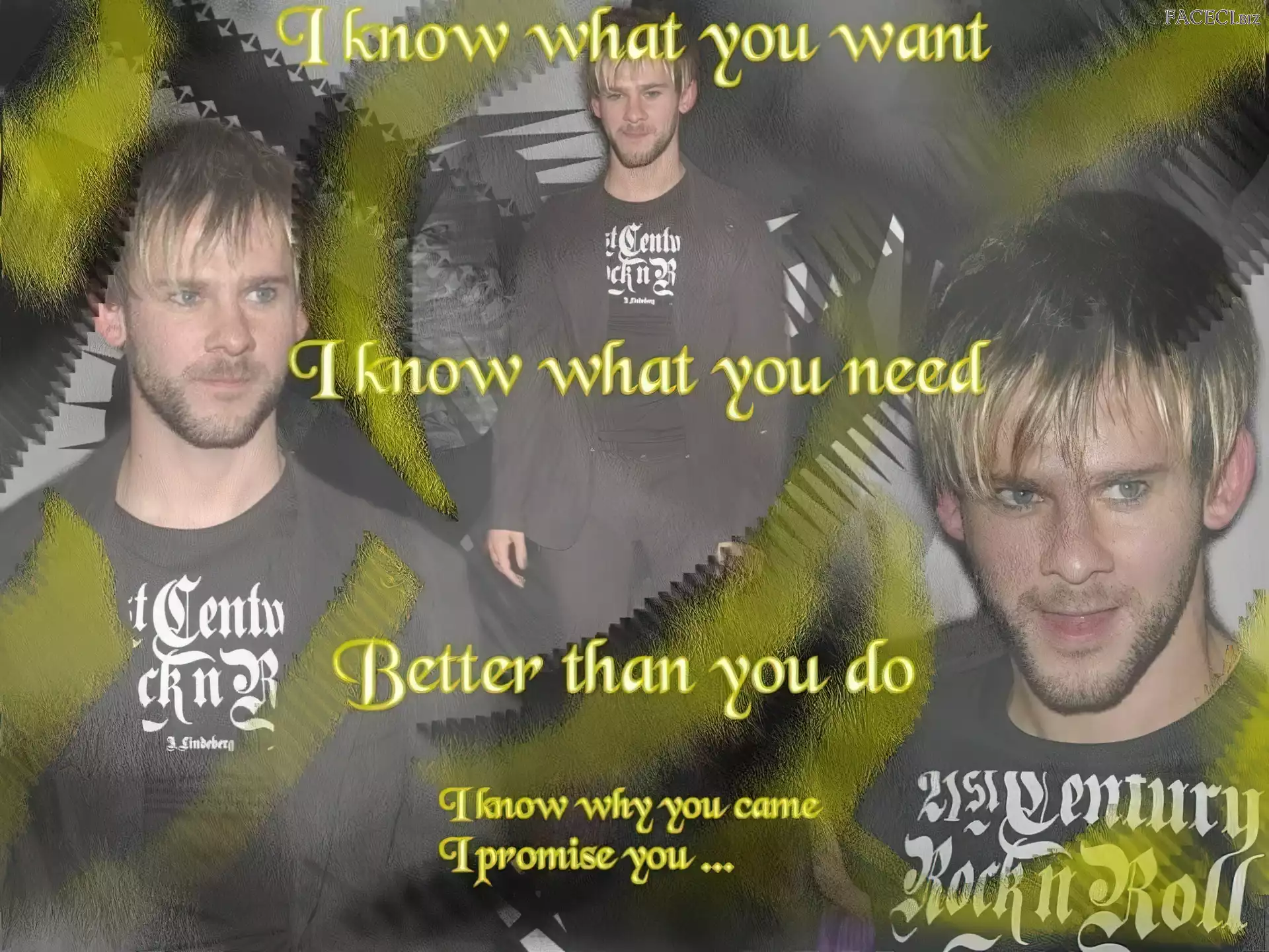 napisy, Dominic Monaghan, zarny t-shirt